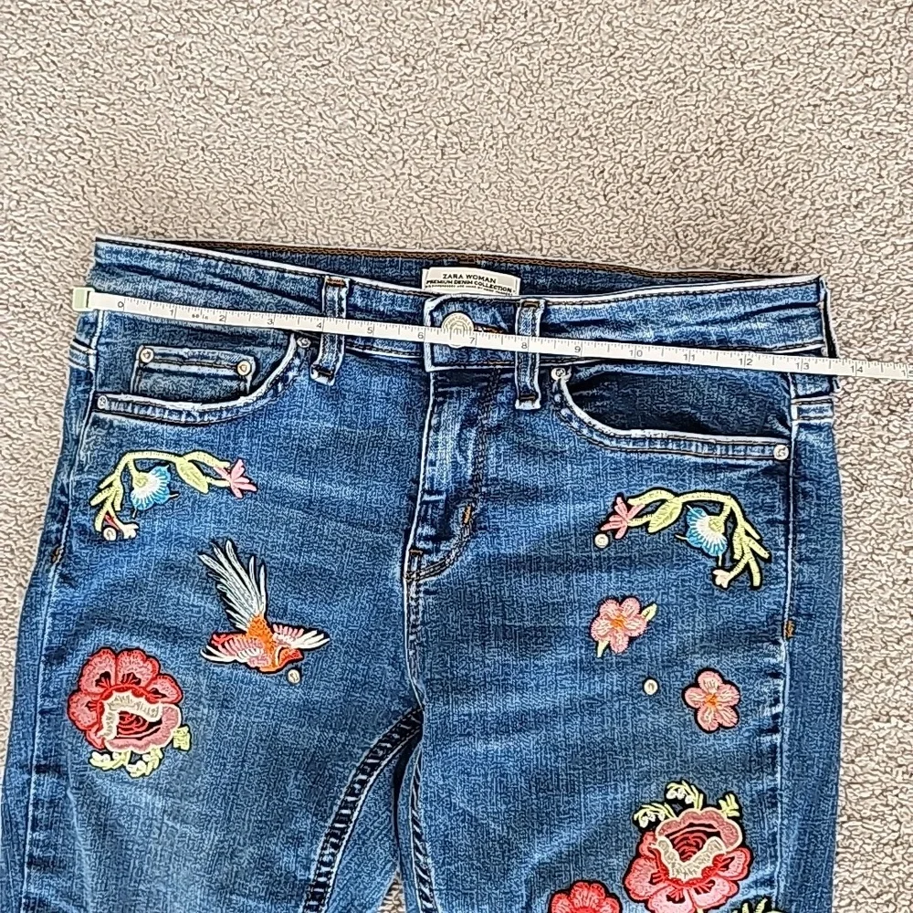 Zara women's floral boot cut jeans - Picture 11 of 12